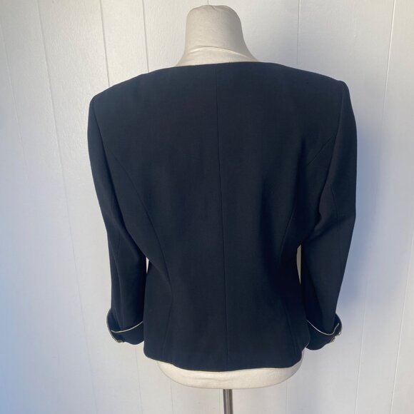Escada Couture Button Down Jacket Blazer Wool Black - Picture 7 of 16